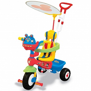 Трехколесный велосипед Микки Маус с ручкой (Kiddieland, KID 043646)